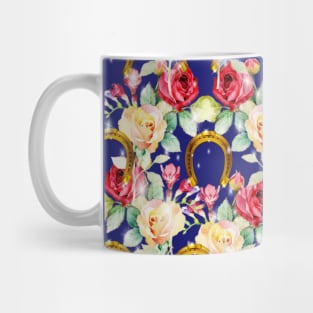 Pattern. Roses, Stars and Gold Horseshoes Mug